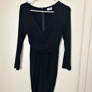 Black V Neck Bodycon Mini Dress